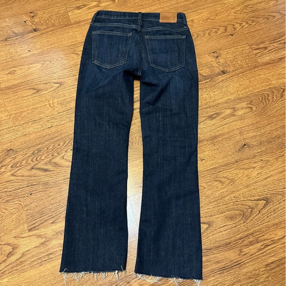 J. Crew dark Blue Straight Leg Jeans Timeless Style bootcut size 25 raw hem - Picture 9 of 10